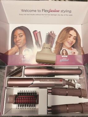 Shark FlexFusion Styling Hair Tool Set in Rose Gold